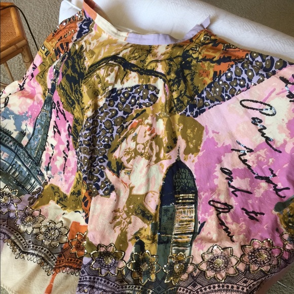 Full Circle Skirt with Sequins. French theme-fun! - Picture 2 of 5